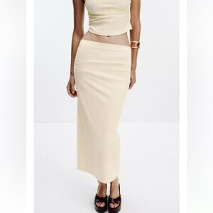 ZARA TEXTURED MIDI SKIRT